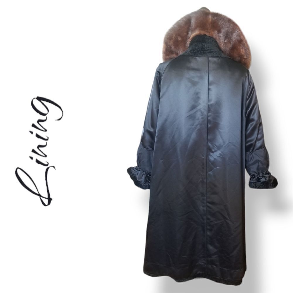 Borre by Fairmoor 50s Faux Persian Lamb Coat With Genuine Mink Fur Colla… - Picture 8 of 14